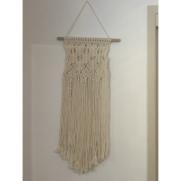 Macrame Star Wall Hanging Set Of 2 Bohemian Hippie Decor - Picture 1 of 3